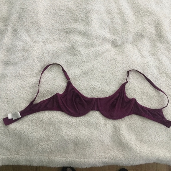 Vintage 90s Y2K Victoria's Secret Iridescent Maroon/Dark Magenta Demi Bra Sz 36B - Picture 7 of 12
